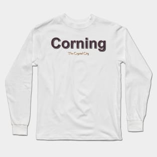 Corning Grunge Text Long Sleeve T-Shirt